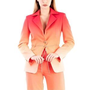 Silence Ombre Blazer Belted Waist Women Orange Blazers